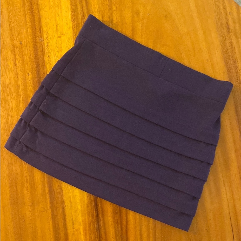 Vintage Purple Plum Pleated Mini Pencil Skirt for Night Out EUC S Made in USA 🇺🇸